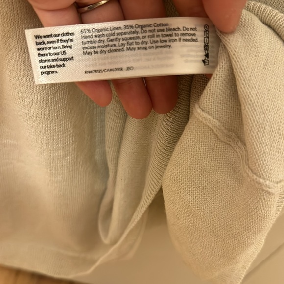 Eileen fisher sleeveless linen cream top size X-Large - Picture 5 of 6